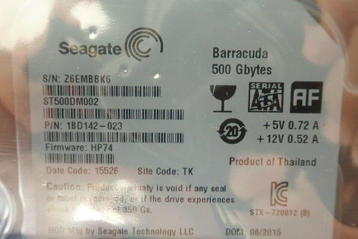 Used Seagate Barracuda ST500DM002 1BD142-023 500GB 3.5" SATA Hard Drive