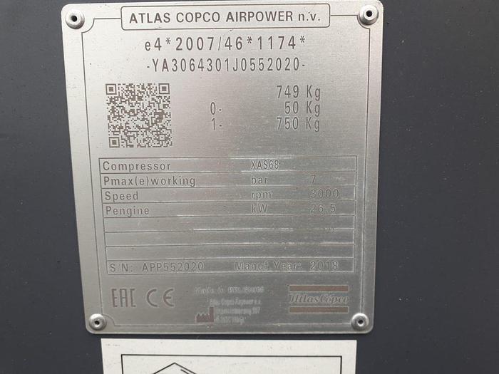 Used Atlas Copco XAS 68