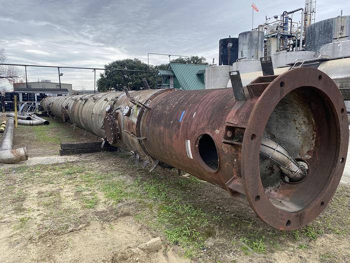 Used Used Metal Equipment Co. 316L stainless steel tray distillation column