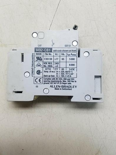 Used Allen Bradley Circuit Breaker, # 1492-CB1 H070, 7 Amp, Ser. B