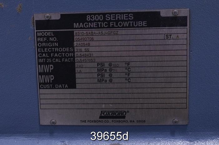 Used Foxboro 8310-SABA-ASJ-GFGZ Magnetic Flow Tube #39655
