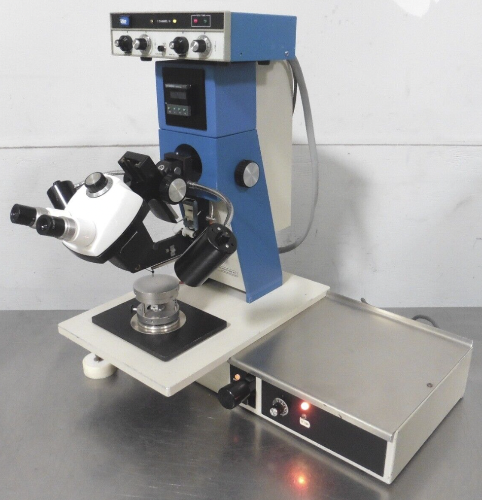 Used Mech-El 907 45° Feed Ultrasonic Wedge Wire Bonder w/ Heated Workholder