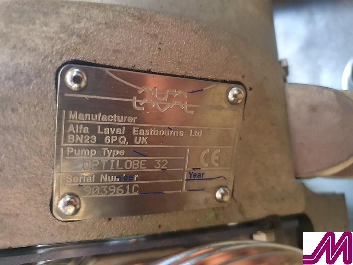 Used 2013 Alfa Laval Optilobe 32 Rotary Lobe Pump