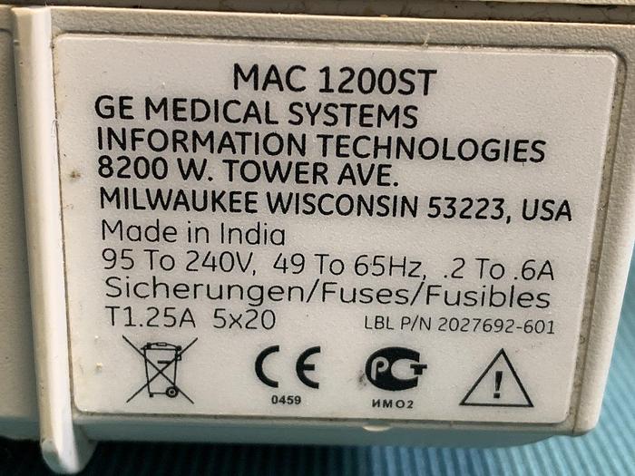 Gebraucht GE Mac 1200 ST EKG Gerät V6.2 mit 10 adriges EKG Kabeln