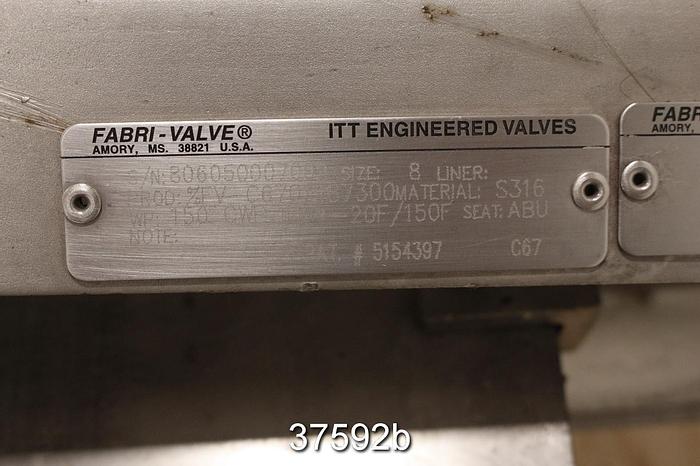 Used Fabri 8" Hand Operated Knife Gate Valve #37592