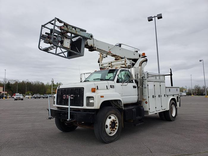 Used 1998 GMC 7500 w/ Altec AP45 Cable Placer Bucket Truck