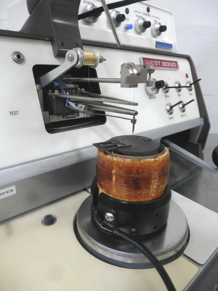 Used West-Bond 7400A Thermosonic Vertical Feed Deep Access Wedge Wire Bonder