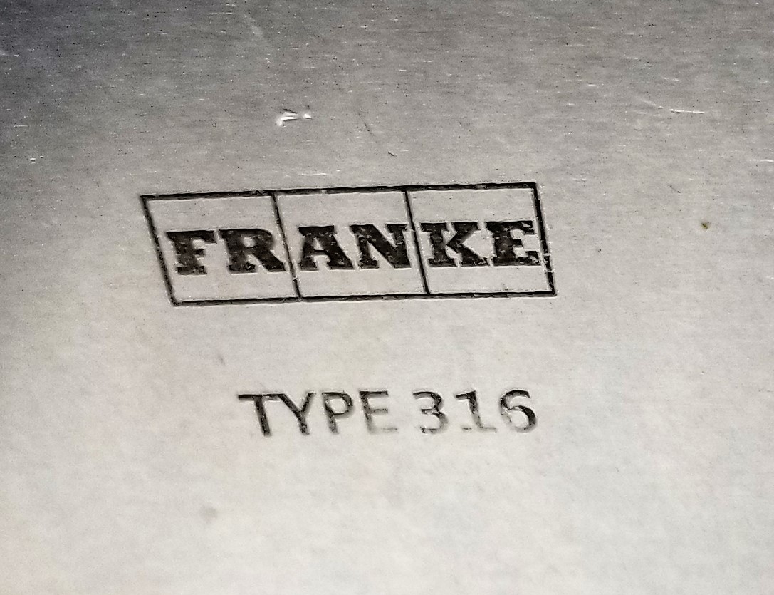 As is Franke Spillway Stainless-Steel Double Sink - 2 @ 14"W x 16"L x 9"D