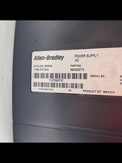 Used Allen-Bradley 1756-PA72/C 1756/A10 Ser B 