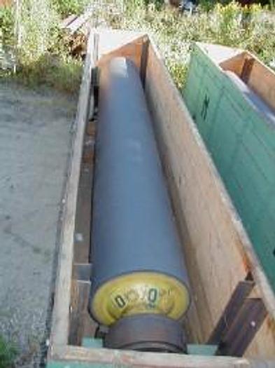 Used 120" cast rubber roll, 18" diameter.