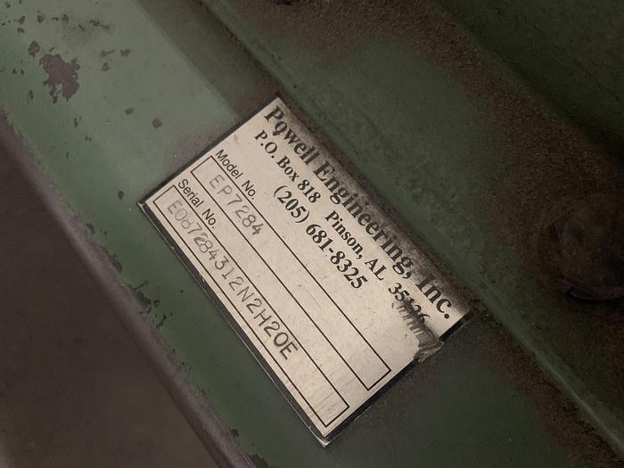 Used 72" WIDE POWELL SHAFTLESS FLOOR PICK UP UNWIND STAND 84" DIAMETER