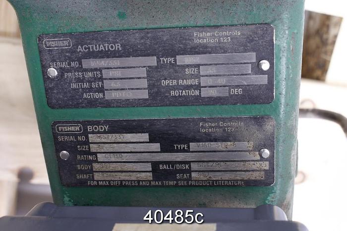 Used Fisher 4" V150 Series B Vee Ball Valve #40485