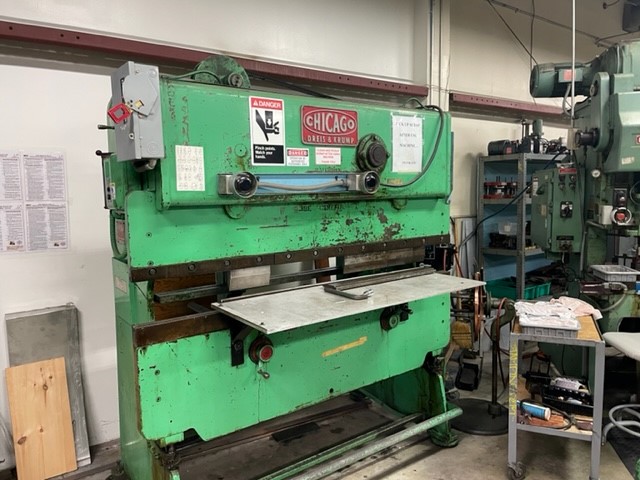 Used CHICAGO DREIS & KRUMP 285 MECHANICAL PRESS BRAKE 25 TON x 8' #6340