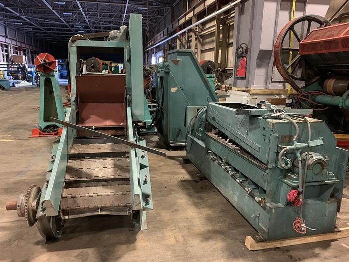 Used MAREN MODEL 60 CORRUGATED BOX SHREDDER W/ INCLINE CONVEYOR AND DUMPER