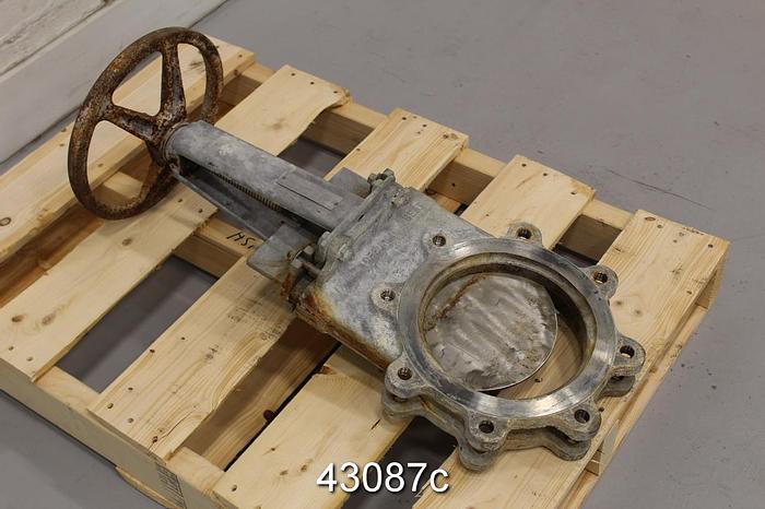 Used Dezurik 8" Hand Operated Knife Gate Valve #43087