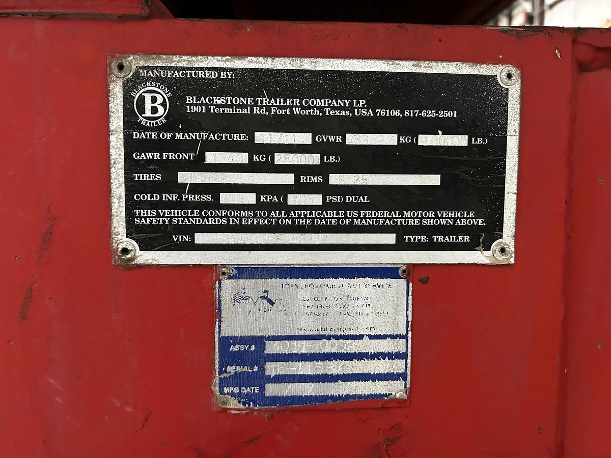 Used 2011 Total Equipment on Blackstone trailer chassis 2250 HP Triplex