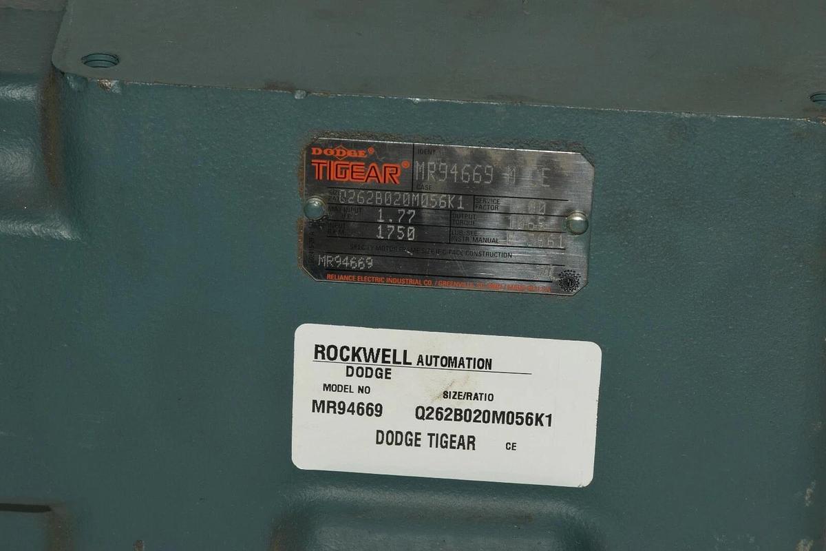 DODGE  20:1 Right Angle Gear Reducer MR94669 Q262B020M056K1 1.77HP 1750RPM NEW