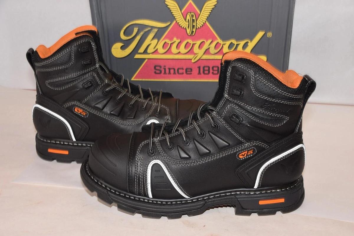 THOROGOOD 804-6444 Men 14 M 6" Lace-To-Toe Composite Safety Toe Gen-Flex2, Black