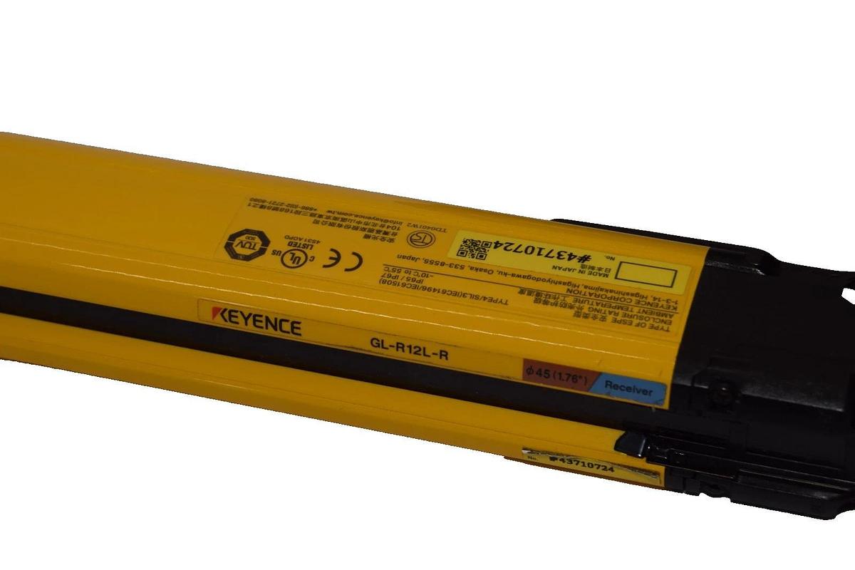 Used Keyence GL-R12L-R , GLR12LR Safety Light Curtain Receiver