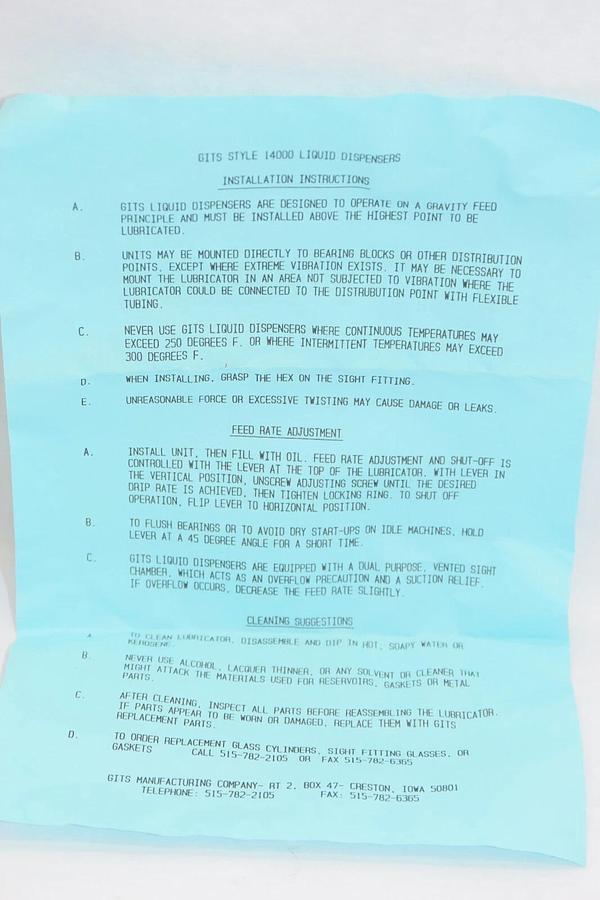 (NEW) GITS 1400-31 42330 Liquid Dispenser