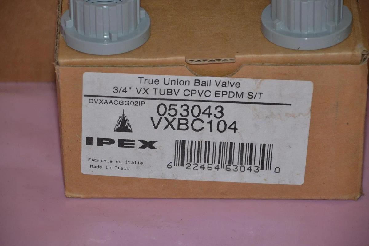IPEX TRUE UNION BALL VALVE 3/4" VX TUBV CPVC EPDM S/T 053043 VXBC104 NEW