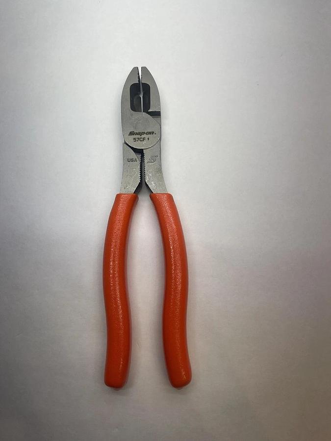 Used Snap-on Tools USA NEW 7" Orange Soft Grip Heavy-Duty Combination Pliers 57CFO