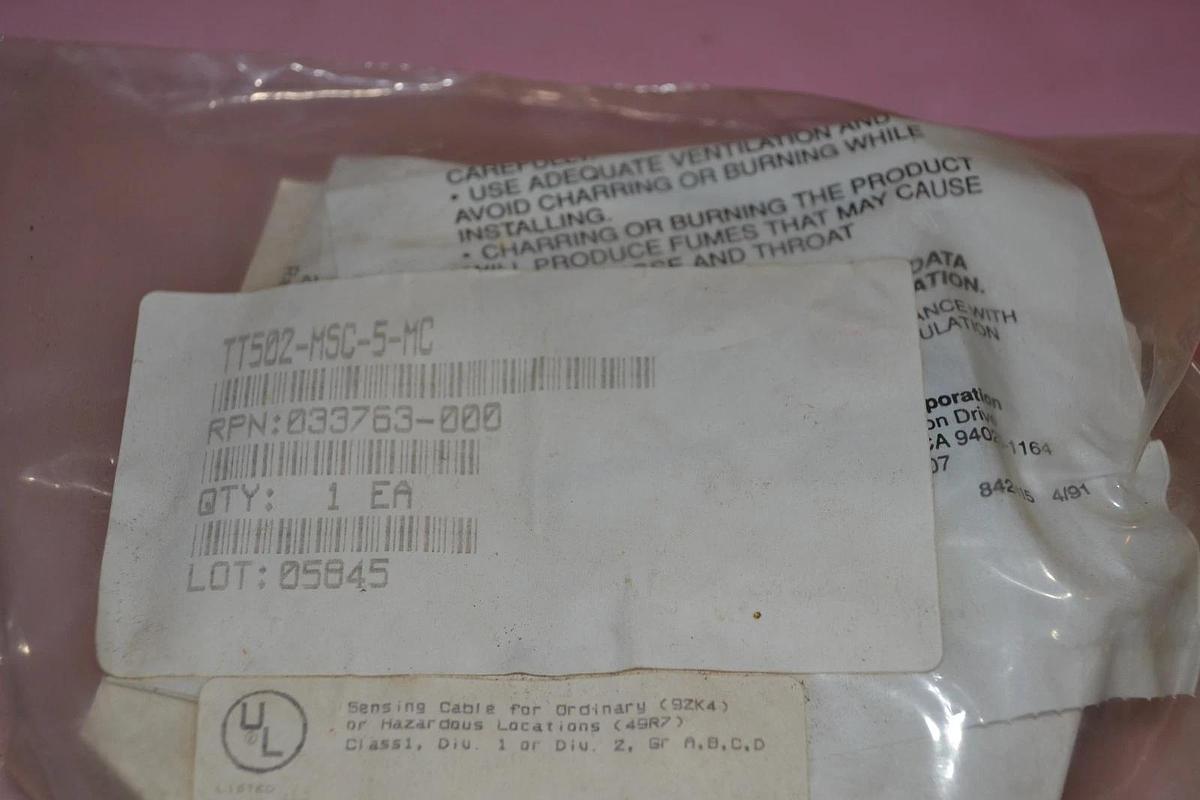 Used Raychem Tracetek 500 Sensing Cable TT502-MSC-5-MC 033763-000 NEW