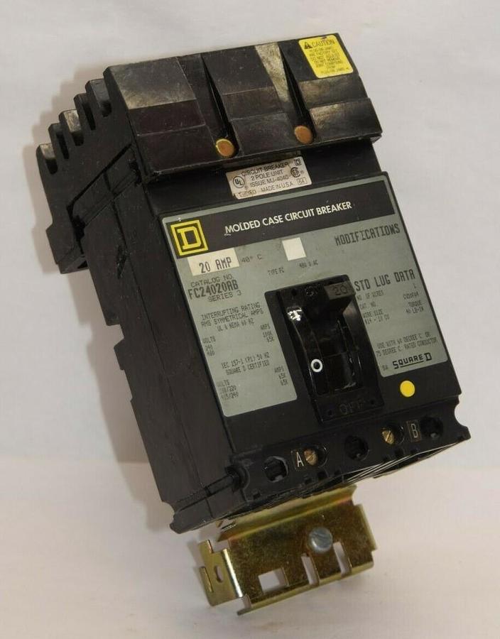 (NEW) SQUARE D FC24020AB 20A 20 Amp 20 A  Series 3 3P 480Vac Circuit Breaker