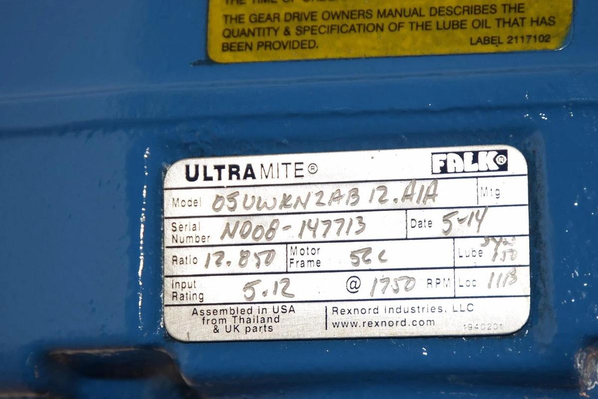 (NEW) FALK 05UWKN2AB12.A/A , 05UWKN2AB12A/A 12.850:1 Ratio 1750rpm Gear Reducer