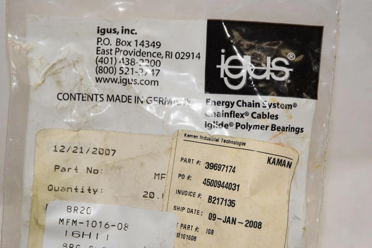 (NEW - 20) IGUS MFM-1016-08 MFM101608 Flanged Metric Iglide M250 Plain Bearing