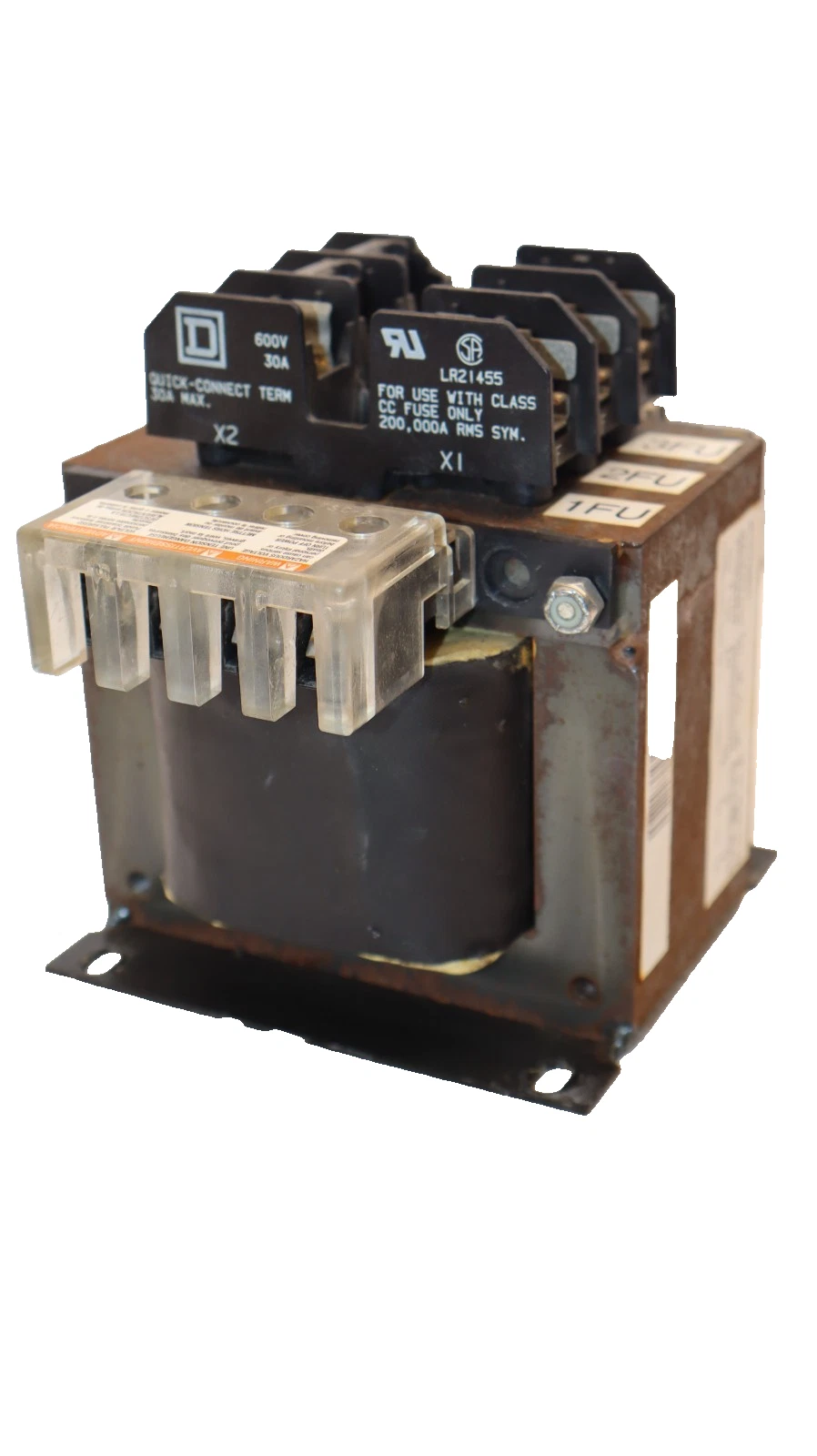Used Square D Control Transformer 9070TF500D1 .5va .3kva w/ 30A Fuse Holder