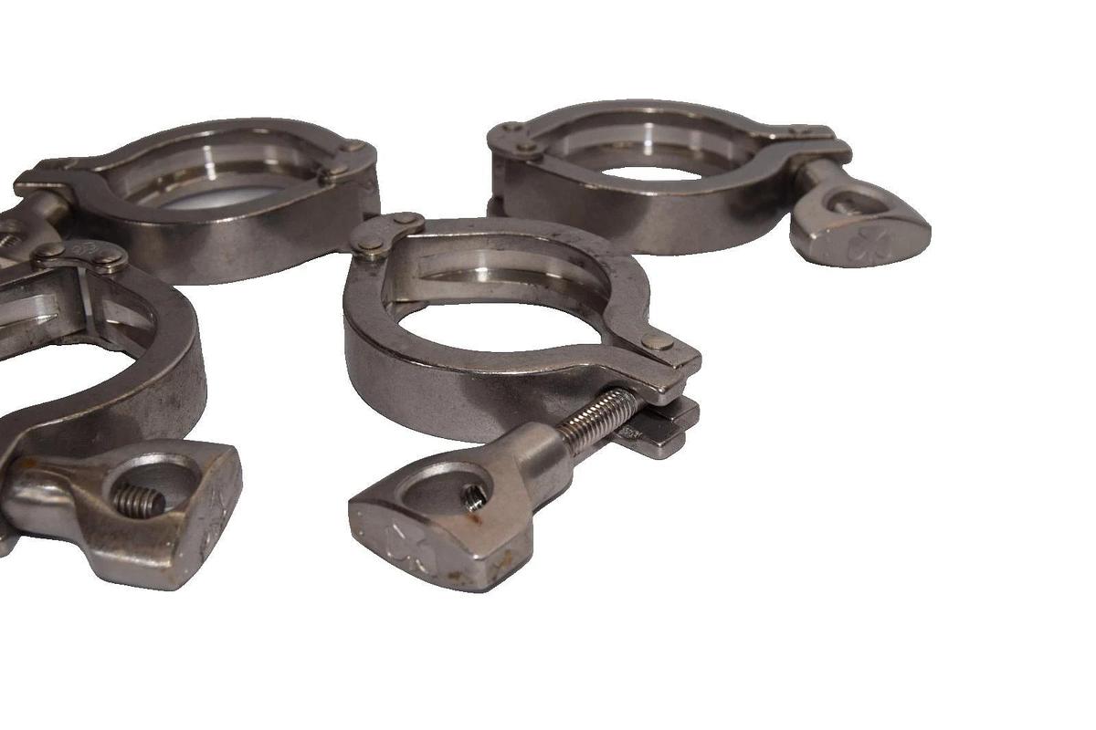 Tri-Clover 2-1/2" 304 Stainless Steel Sanitary Clamp (New - Lot of 4)