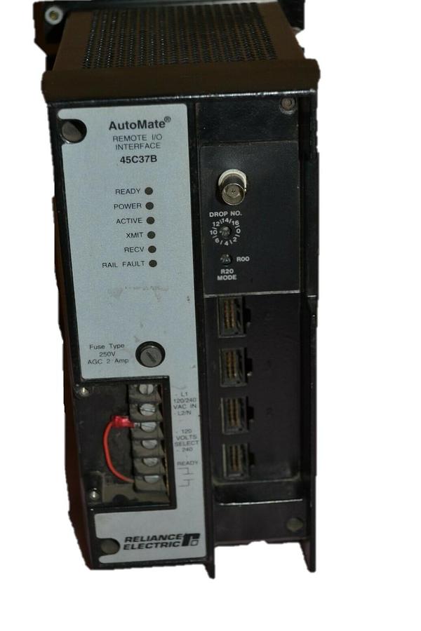 Used RELIANCE ELECTRIC 45C37B 120/240VAC 50/60Hz AUTOMATE REMOTE I/O INTERFACE