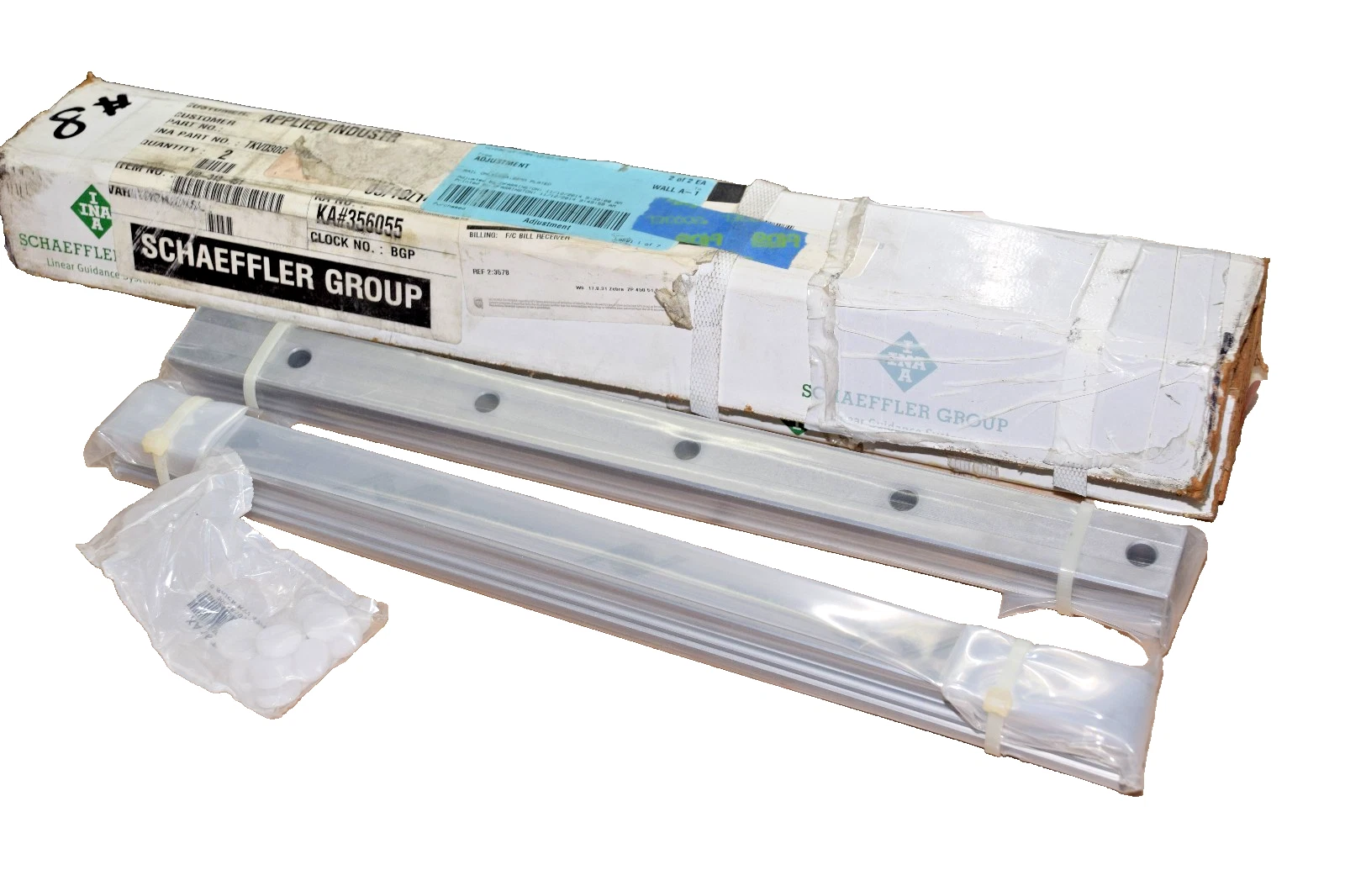 INA TKVD30-G4-0384-12/52-ARM 30mm 15" PLATED LINEAR GUIDE RAIL Pair Lot of 2 NEW