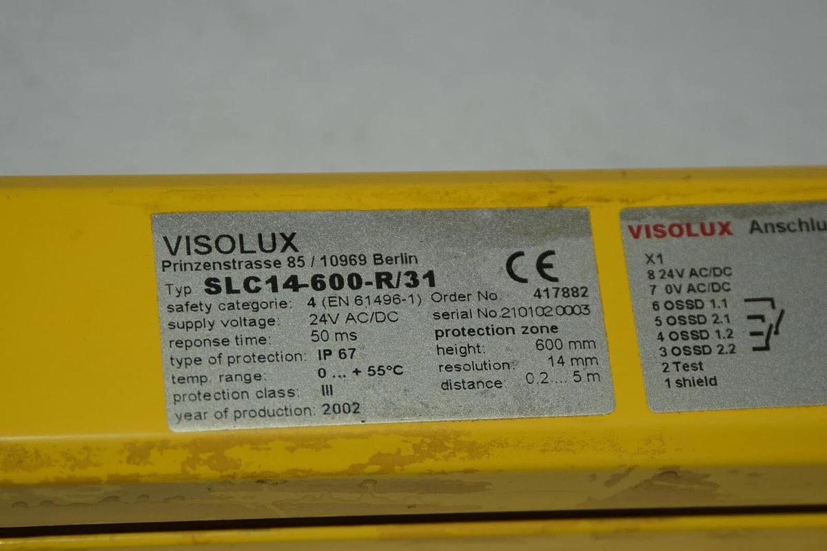 Used PEPPERL + FUCHS Visolux SLC14-600-R/31 417882 Photo Safety Sensor