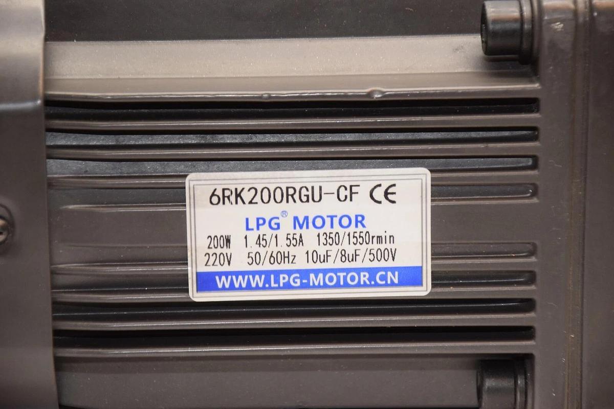 Used LPG 6RK200RGU-CF 200W 220V Speed Regulating Motor w/ Gearbox Reducer 6GU-7.5-K