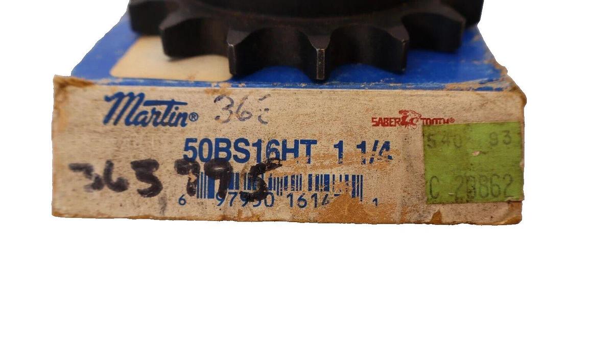 (NEW) MARTIN 50BS16HT 1-1/4" Bore Sprocket