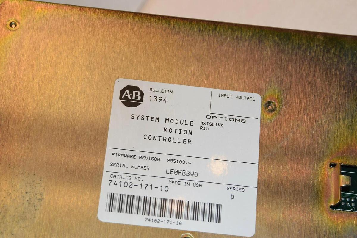 Used Allen Bradley System Module Motion controller 1394 74102-171-10 ser D