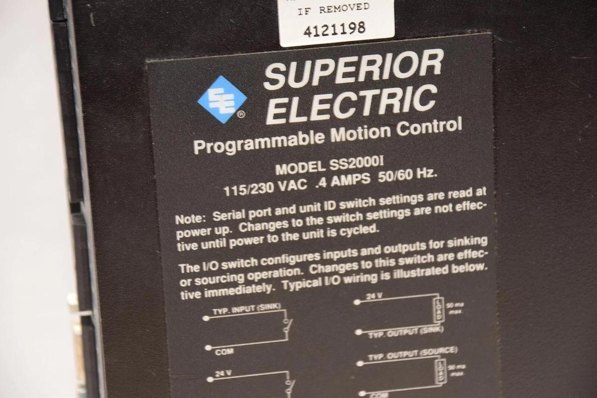 Used SUPERIOR ELECTRIC Slo-Syn 2000 SS2000I 1150/230V Programmable Motion Control