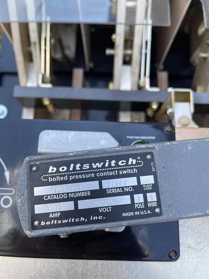 Boltswitch Bolted Pressure Contact Bolt Switch VLB3412 3000 Amp 3000A 480vac NEW