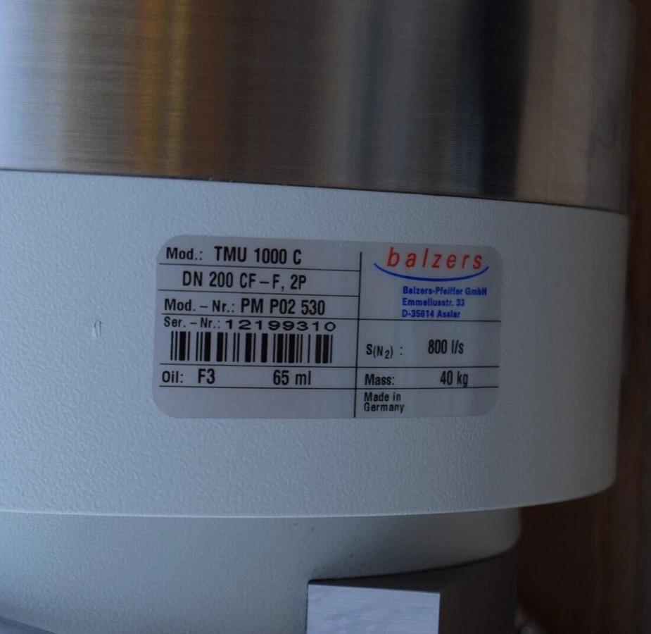 Balzers Pfeiffer Turbo Pump TMU1000C TMU 1000 C DN200CF-F, 2p PMP02530 REBUILT