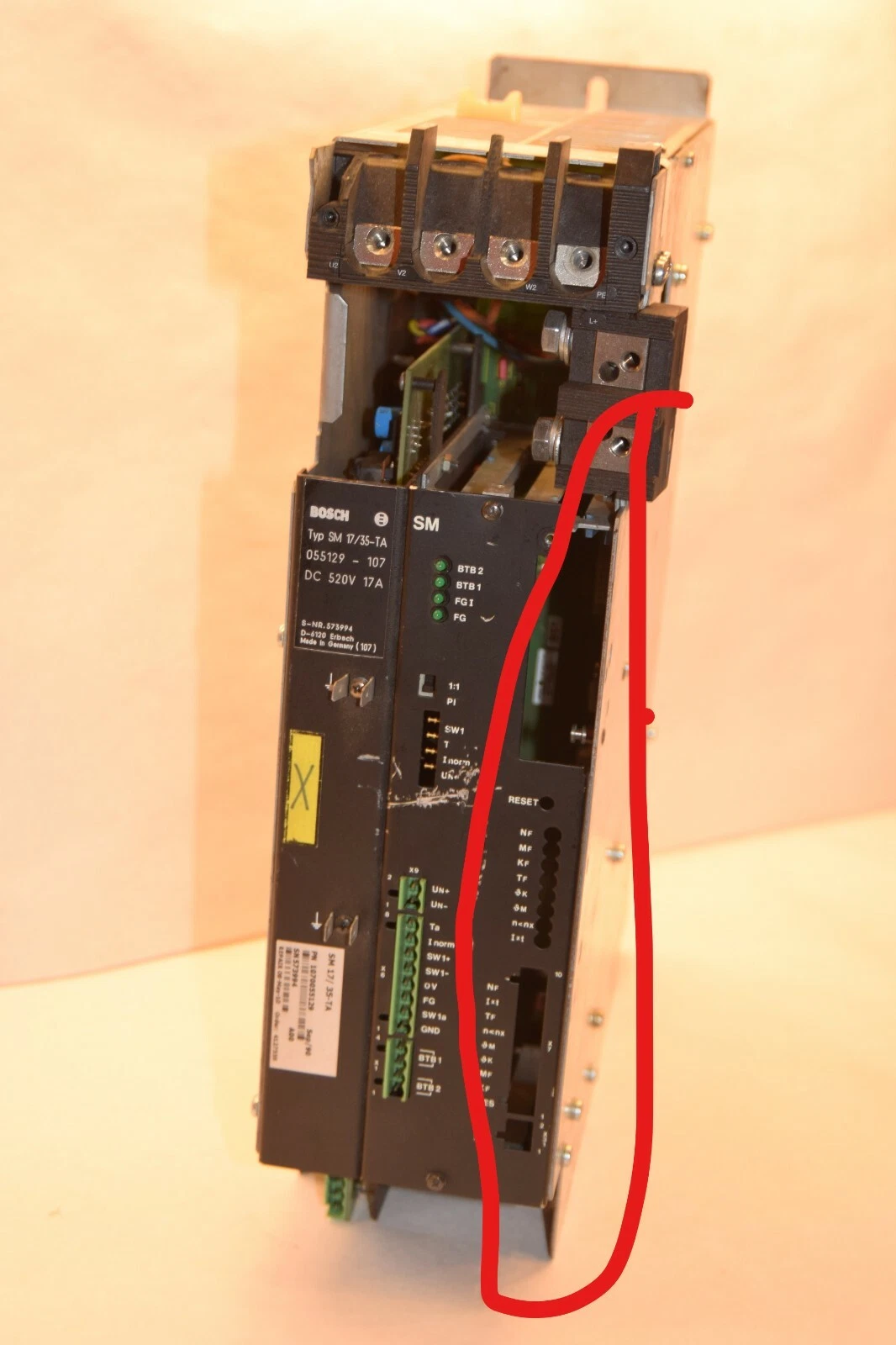 Used Bosch Drive SM 17/35-TA 055129-107, DC 520V SM17/35-TA