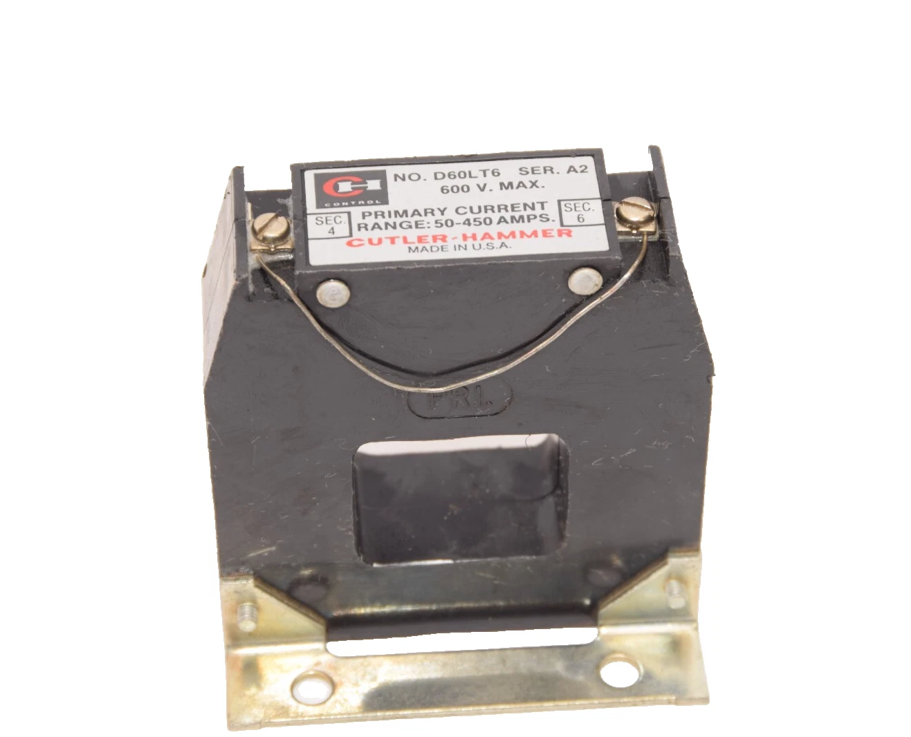 Used CUTLER HAMMER Current Transformer D60LT6 Series A2 600V 50-450Amp
