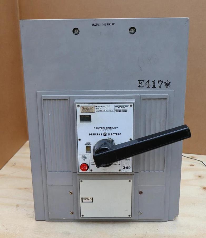Used GE General Electric TPS253F 2500A Power Break Circuit Breaker 600v w/ 2500a Trip