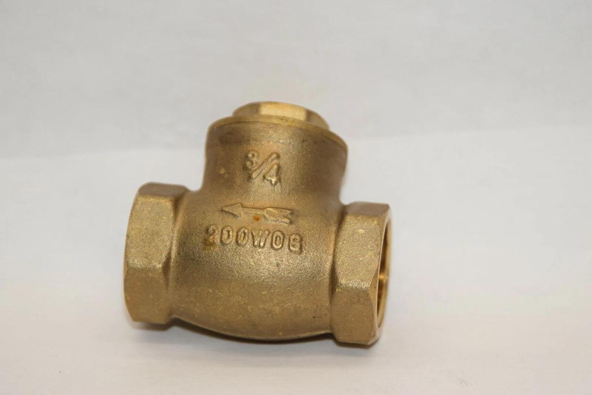 (NEW) RWV 3/4" 200 WOG Brass Swing Check Valve Threaded