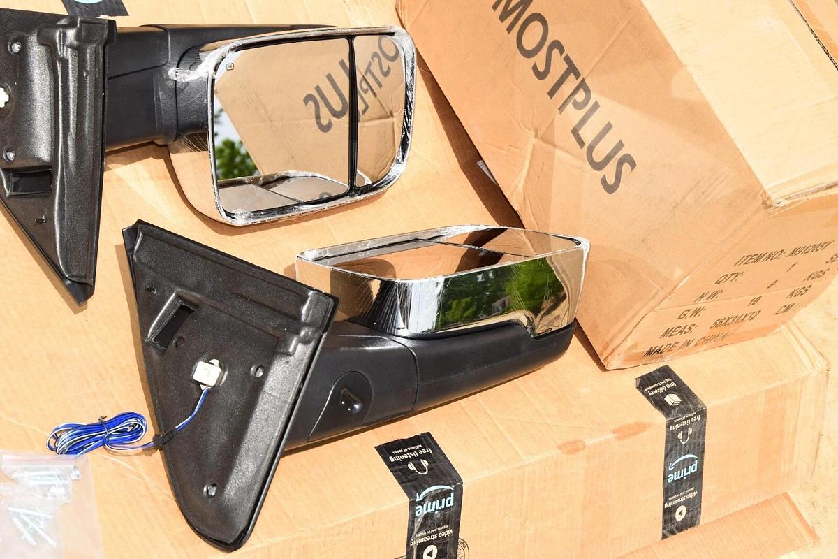 (NEW) MOSTPLUS M91205Y Chrome Power Heated Tow Mirror For 02-08  Dodge Ram