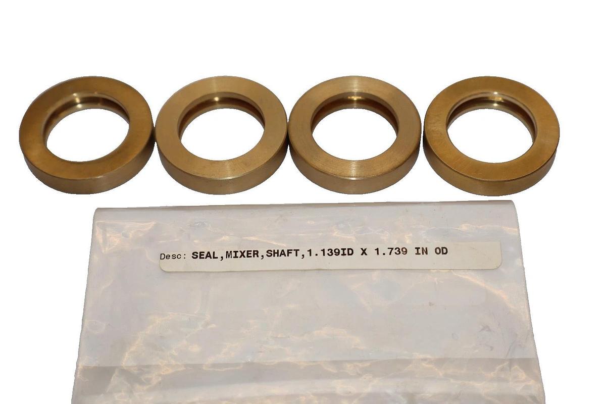 1.139" ID x 1.739" OD Shaft Mixer Seal , Brass (New - Lot of 4)
