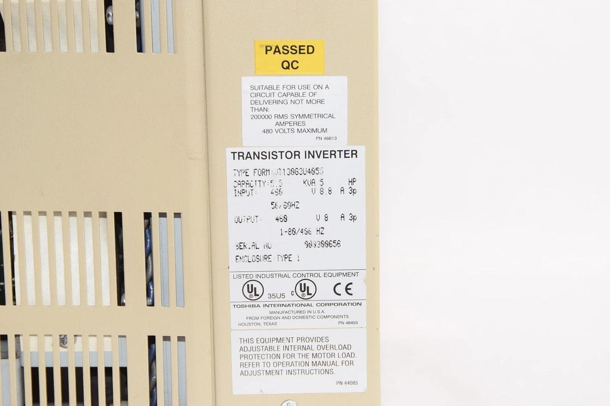 Used TOSHIBA VT130G3U4055 5.5KVA 5HP Transistor Inverter AC Drive *Cracked*