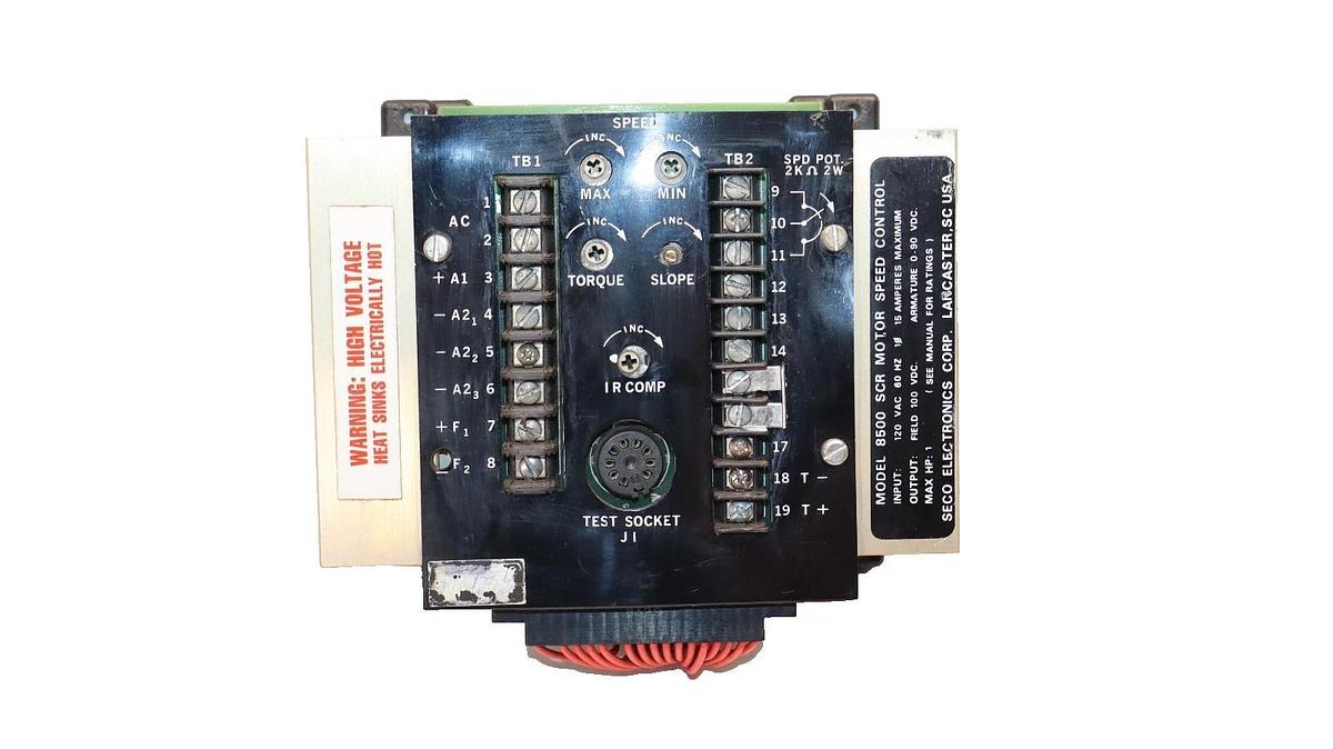 Used Seco Electroncis 8500 120Vac 60Hz 15Amp SCR Motor Speed Control