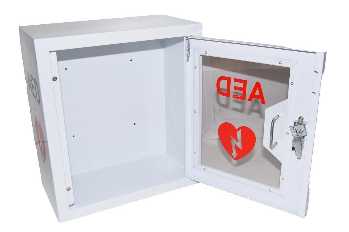 NLShan Wall-Mounted AED Steel Defibrillator Storage Case 14.2"x7.8"x15.7"